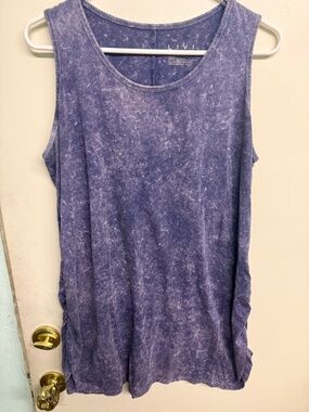 Lane Bryant Blue Tank Top | Ruched Side Athletic Tank